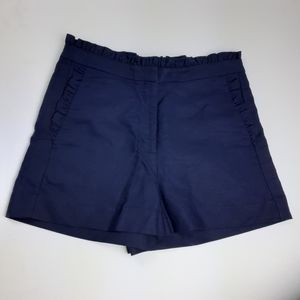 JCREW Navy Blue Hi-Rise Linen Shorts